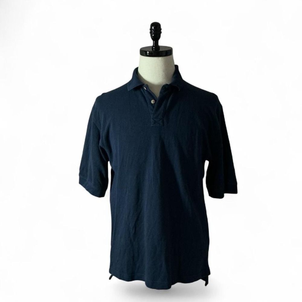 Pendleton Classic Pique Short Sleeve Polo Shirt Mens L Navy Blue Heritage Cotton
